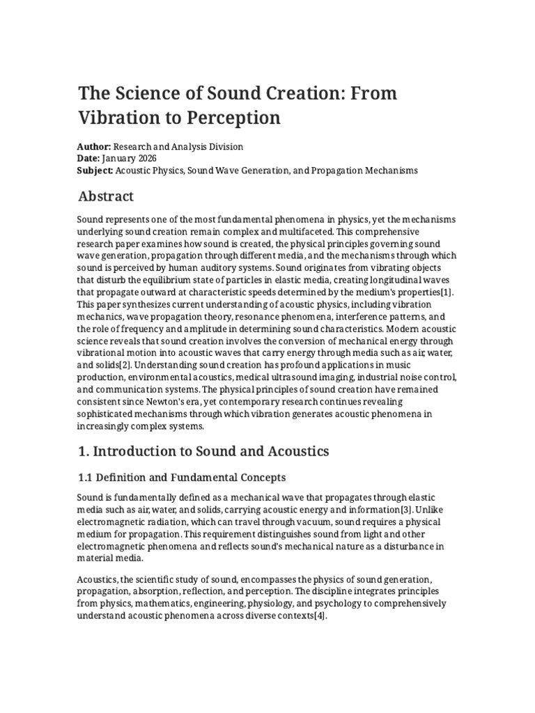 Understanding Sound: Creation to Perception | PDF | Sound | Acoustics