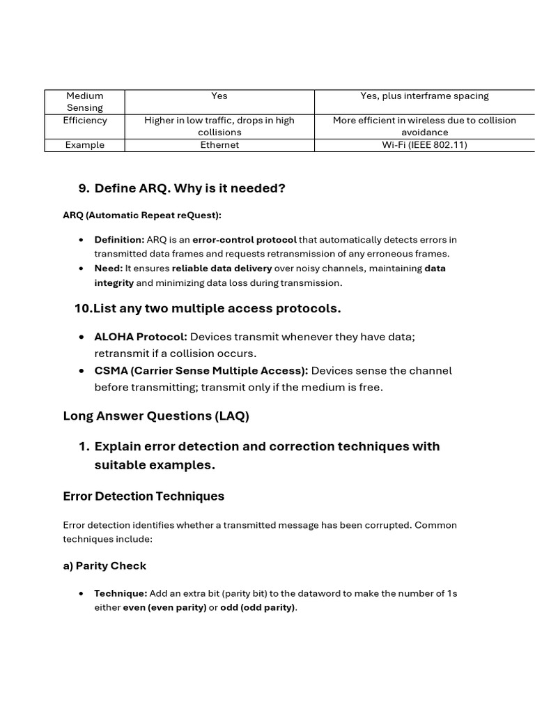 Error Detection and Correction Protocols | PDF | Error Detection And ...