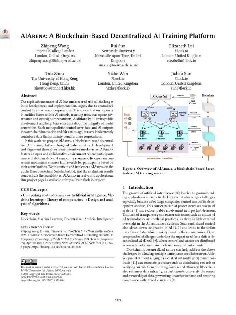 Decentralized AI Training on Blockchain | PDF | Machine Learning ...