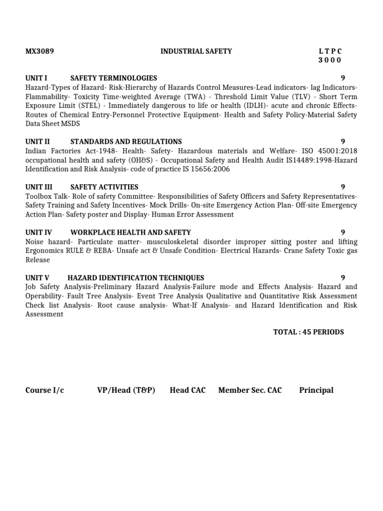 Industrial Safety Course Overview | PDF | Occupational Safety And ...