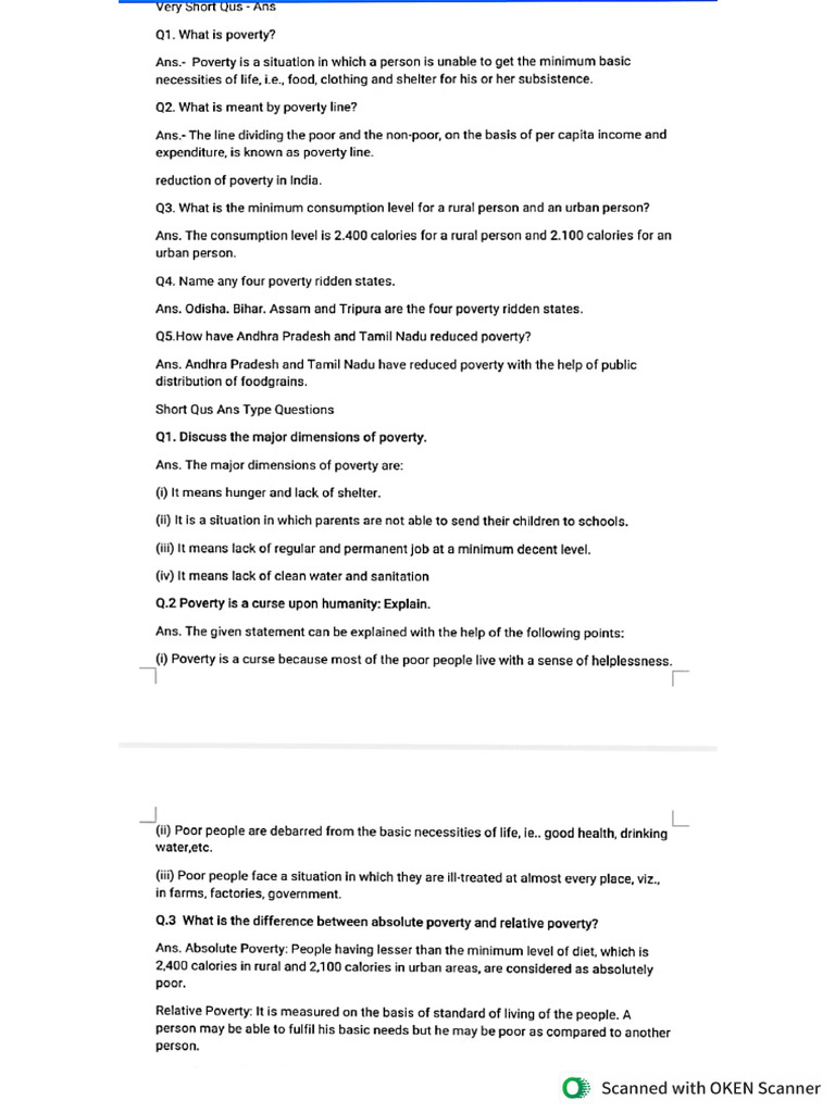 CH 3 Poverty | PDF