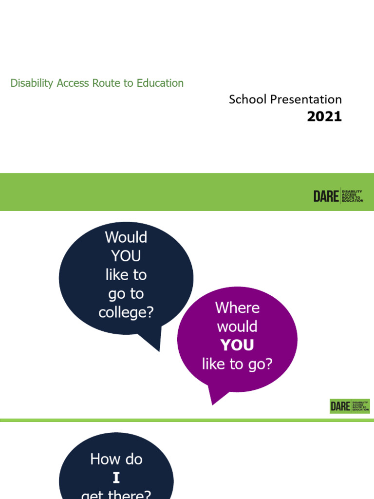 DARE: Disability Access to College Guide | PDF | Learning Disability ...