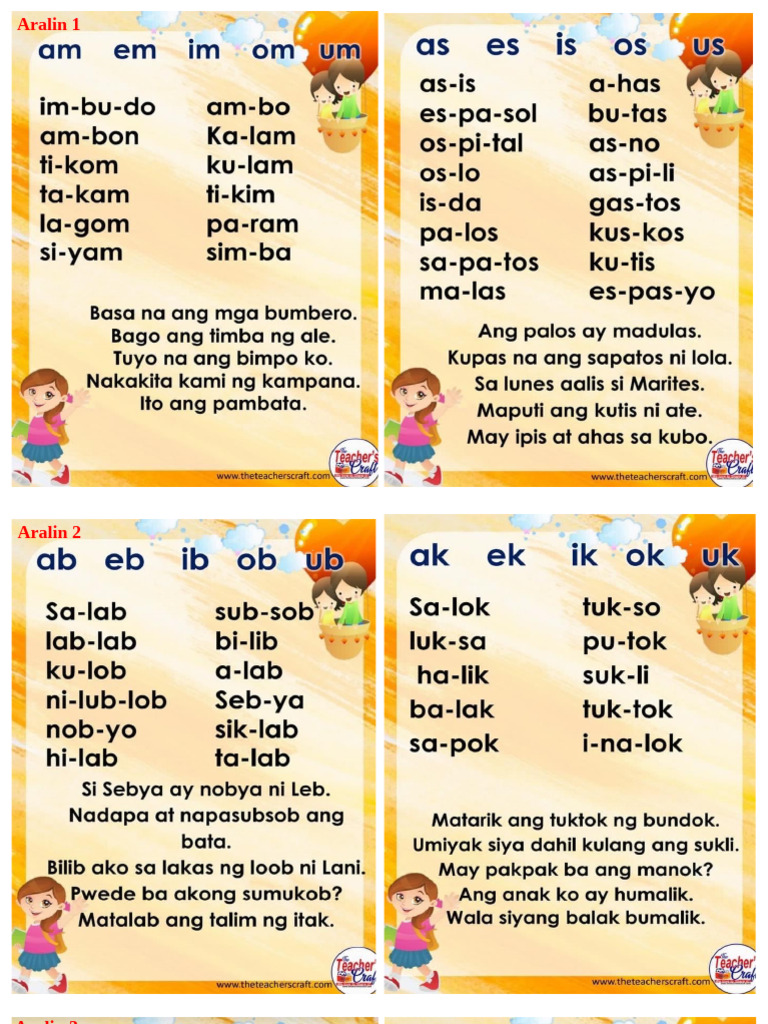 Ja-Paningit Reading Mat | PDF
