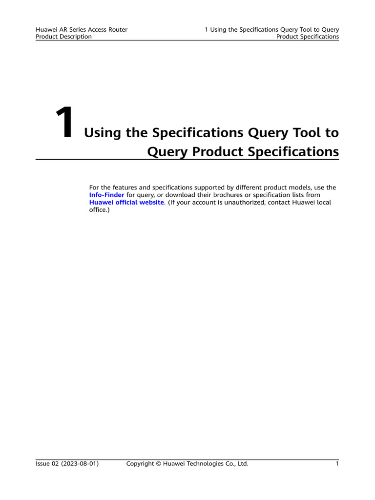 Querying Huawei Product Specs Guide | PDF