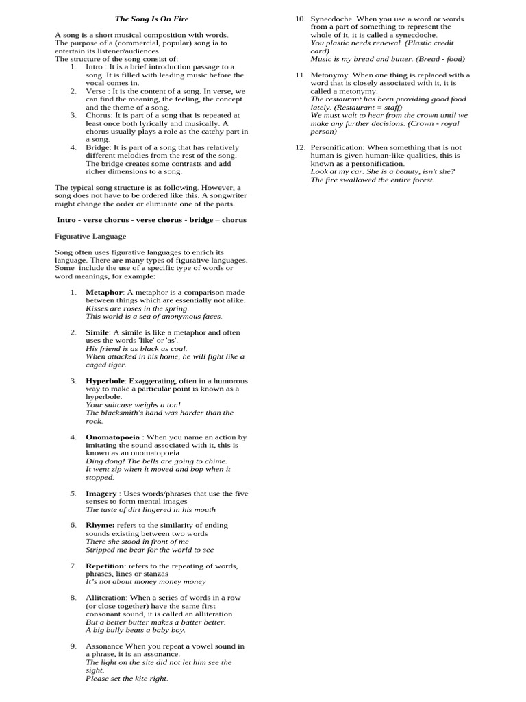 A Song Is A Short Musical Composition With Words | PDF | Song Structure