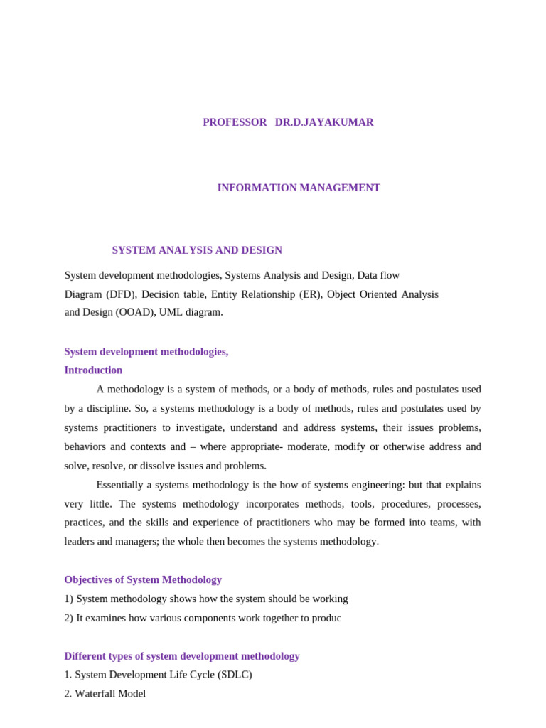 System Analysis and Design Methodologies | PDF | Software Prototyping ...