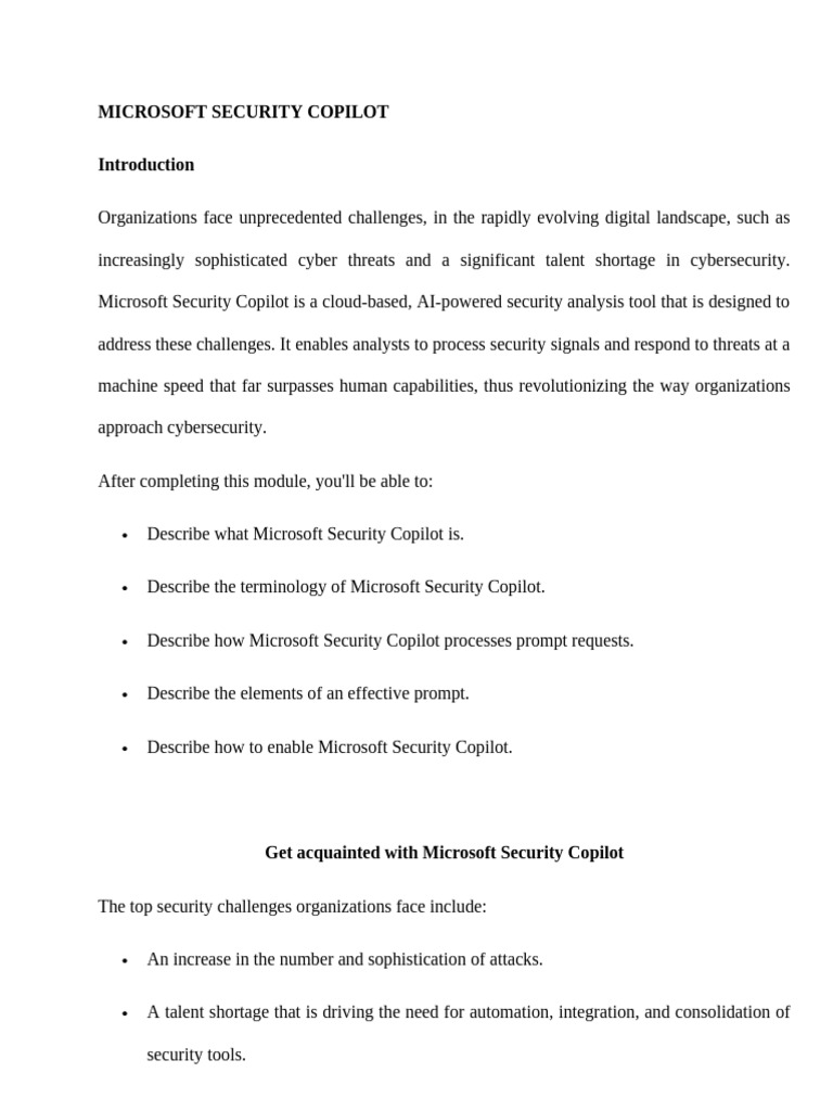 Microsoft Security Copilot Overview | PDF | Computer Security | Security
