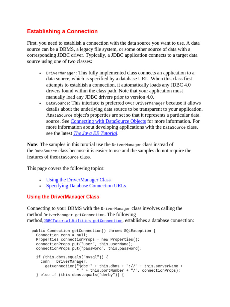 JDBC Connection Setup Guide | PDF | Databases | Method (Computer ...