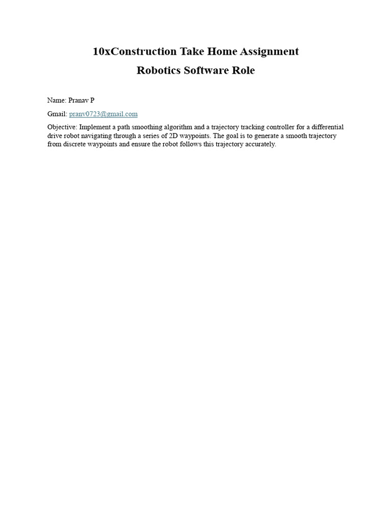 Trajectory Tracking Robot | PDF | Spline (Mathematics) | Acceleration