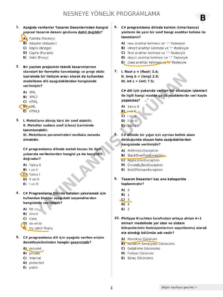 2023 - 2024 - Final - Nesneye Yönelik Programlama | PDF