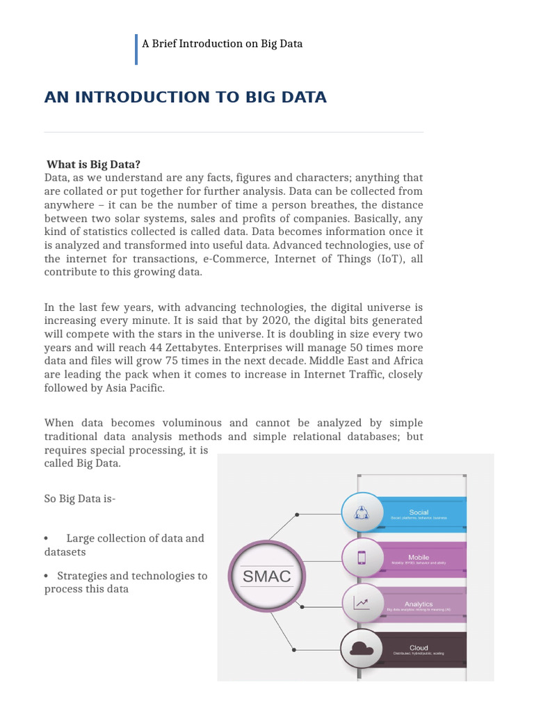 A Brief Introduction On Big Data | PDF | Big Data | Data