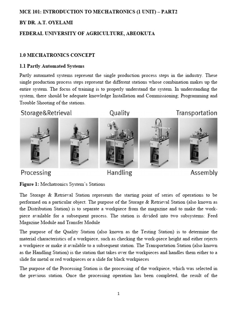 Mechatronics Concepts and Automation Systems | PDF | Voltage | Stress ...
