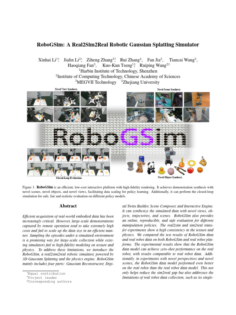 RoboGSim: Advanced Robotic Simulator | PDF | Rendering (Computer ...