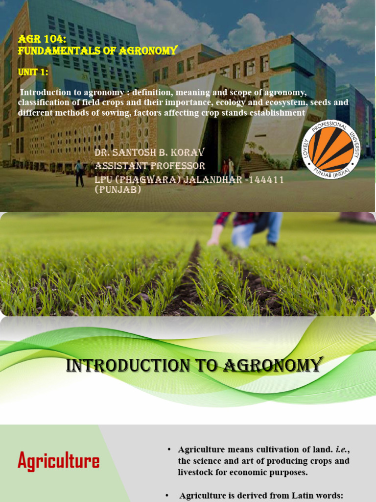 Fundamentals of Agronomy Overview | PDF | Seed | Ecosystem