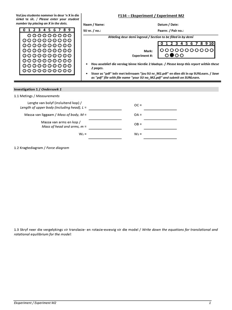 M2 Online Template Report | PDF | Mechanics | Physics