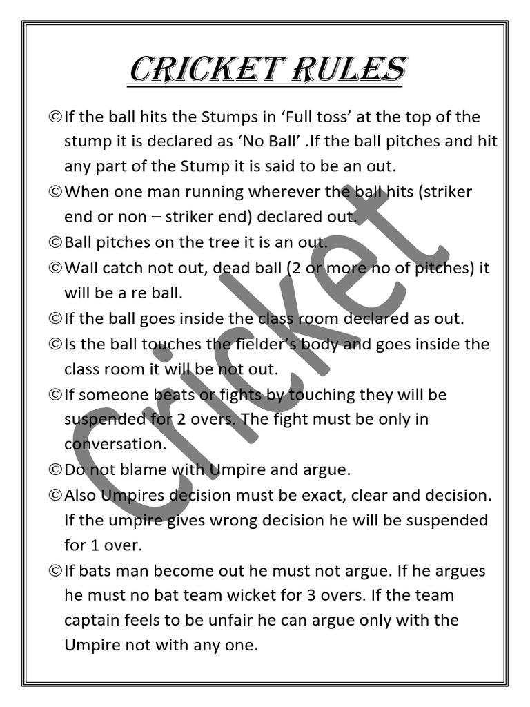 Cricket Rules 17 | PDF