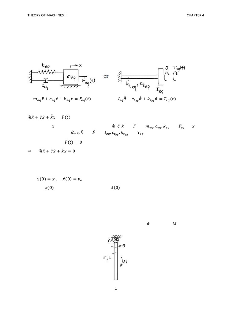 Free Vibrations in Single DOF Systems | PDF | Damping | Oscillation