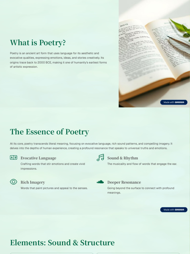 Understanding Poetry's Core Elements | PDF