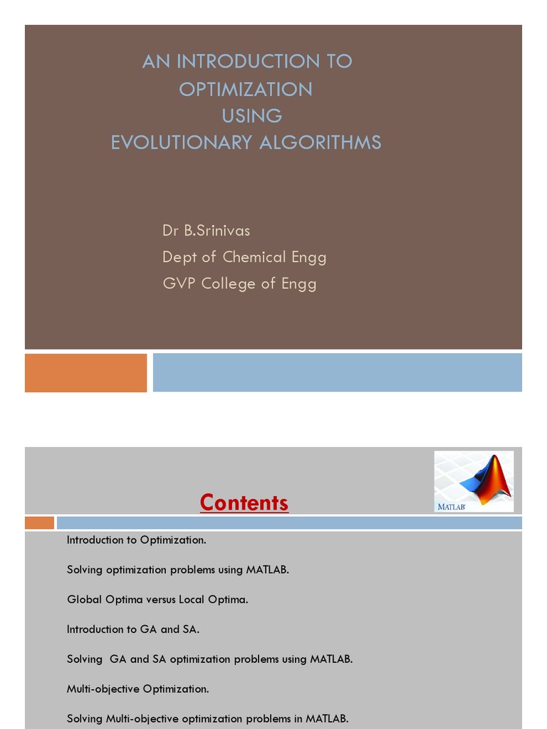 An Introduction To An Introduction To Optimization Optimization Using ...