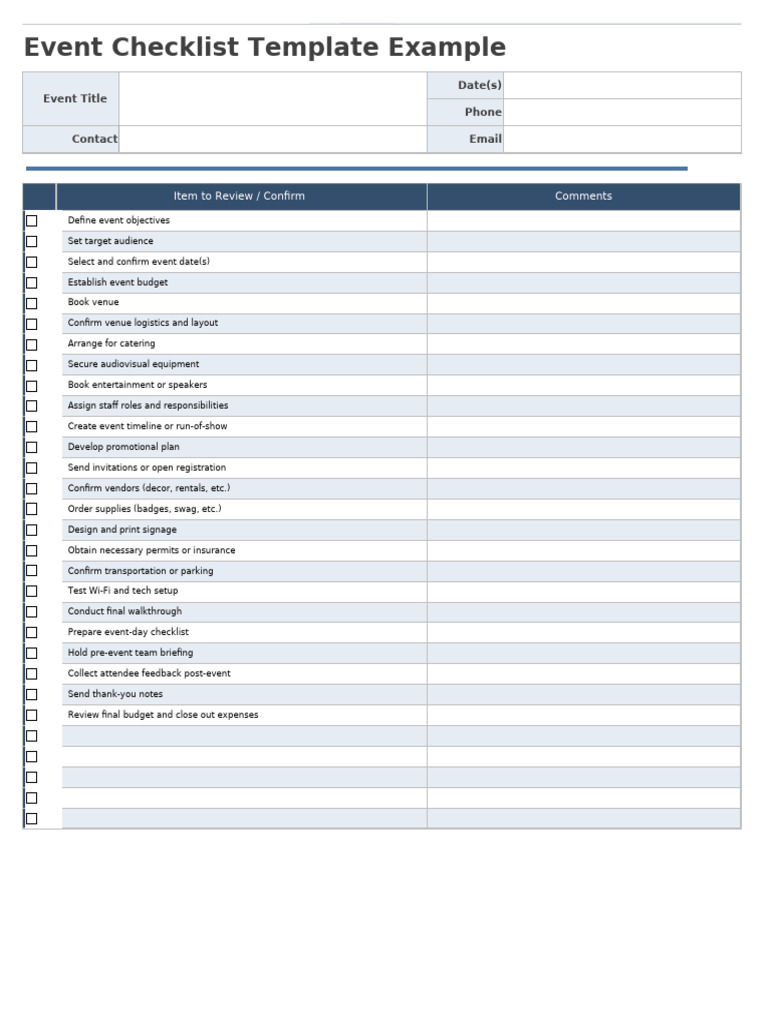 Comprehensive Event Planning Checklist | PDF