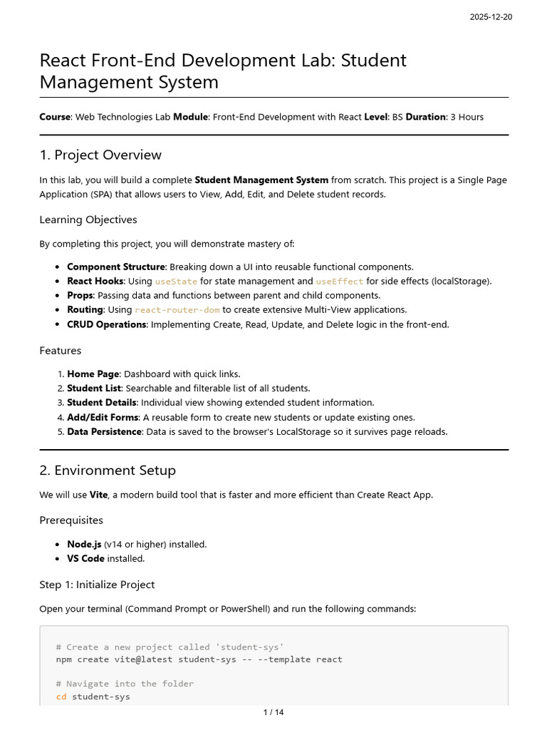 Sample React Project Report | PDF | Software Engineering | Computer ...