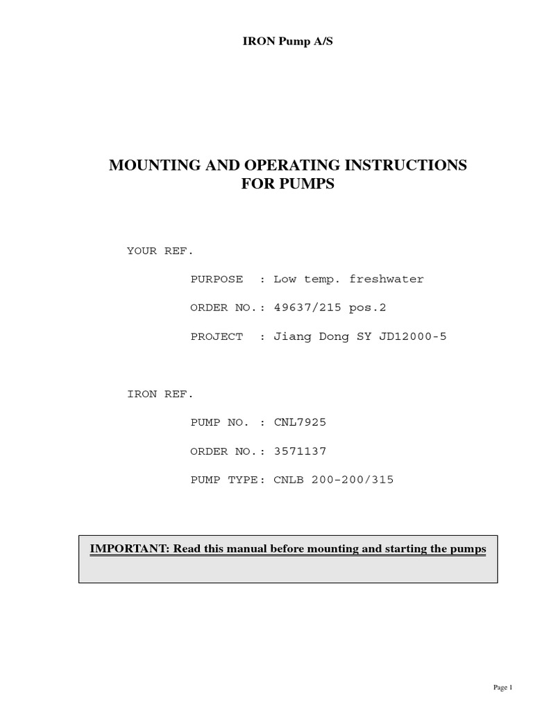 Centrifugal Pump Installation Guide | PDF | Pump | Bearing (Mechanical)