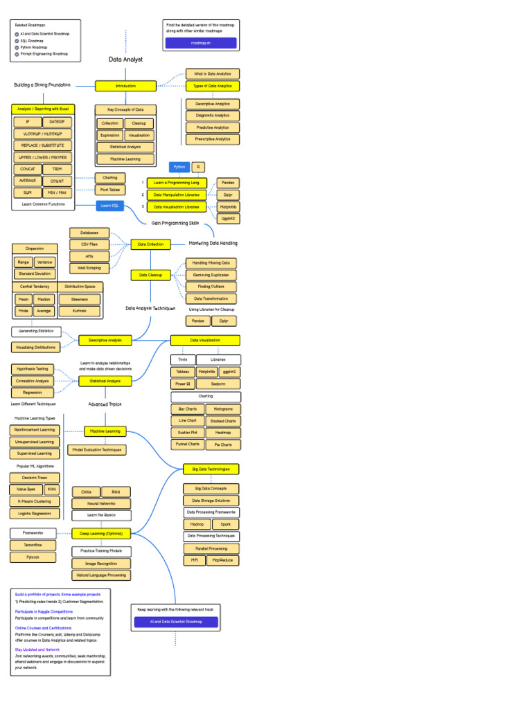 Data-Analyst Visal Roapmap | PDF | Data Analysis | Analytics