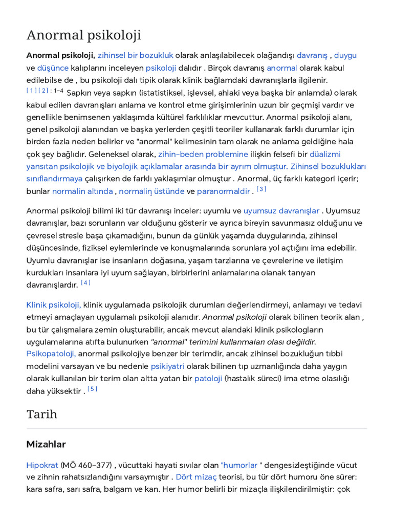 Anormal psikoloji - Vikipedi | PDF