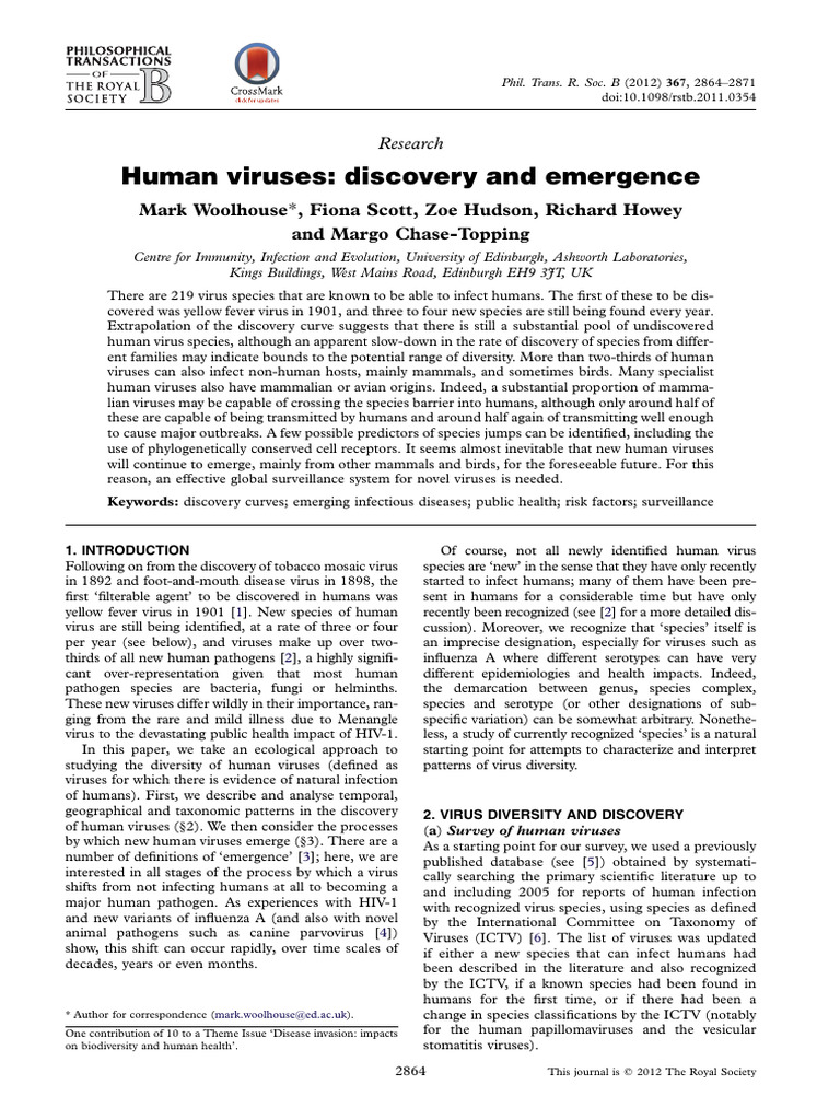 Human Viruses Discovery and Emergence 2 | PDF | Virus | Infection
