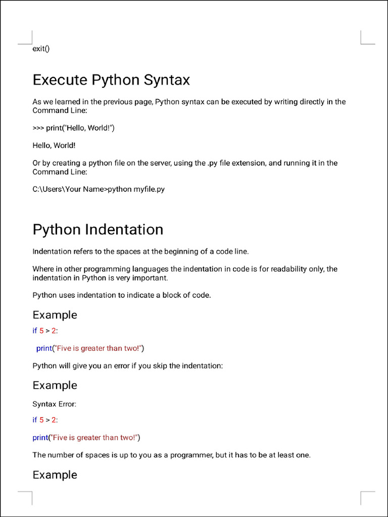 Python W3 School | PDF
