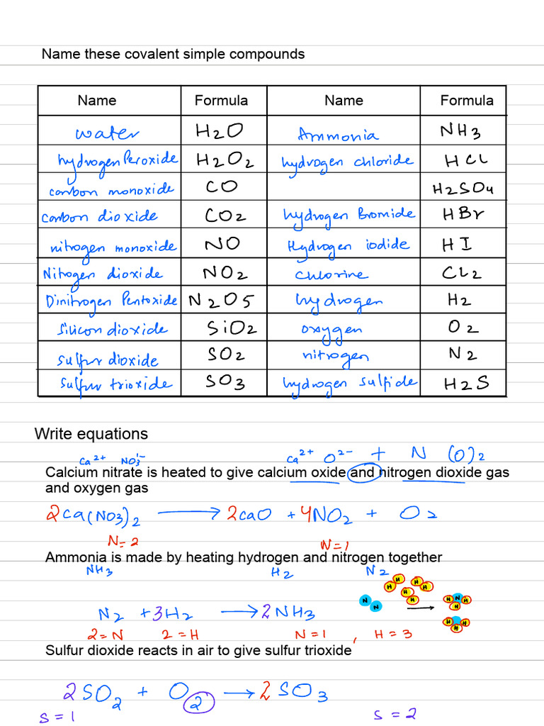 Naming and Reactions of Simple Compounds | PDF
