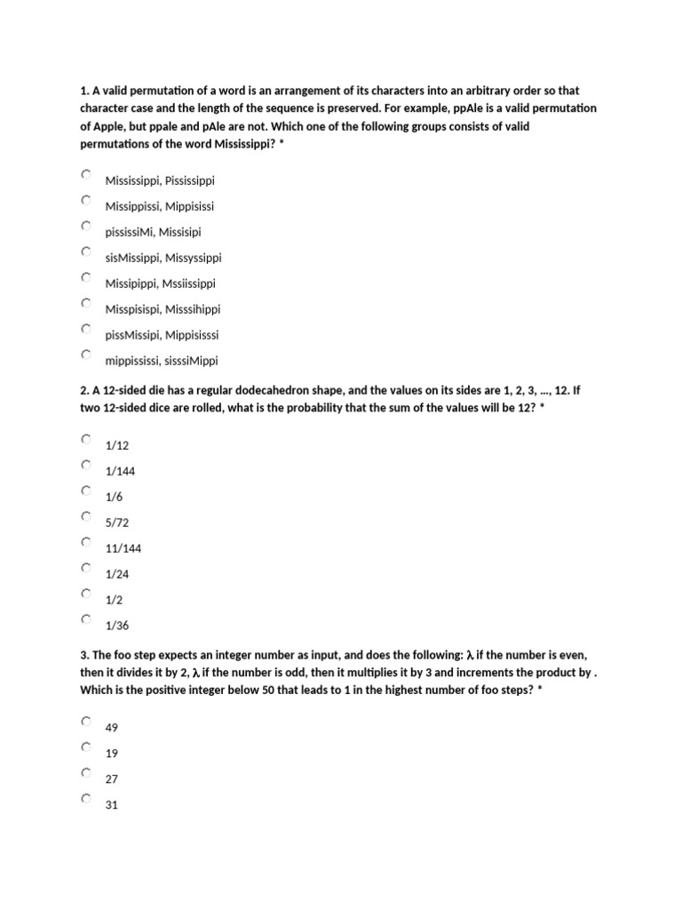 Valid Permutations and Probability Problems | PDF