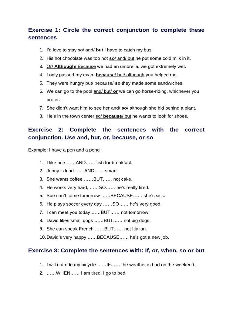 Conjunction Exercises for Grammar Practice | PDF | Chess | Chess Theory