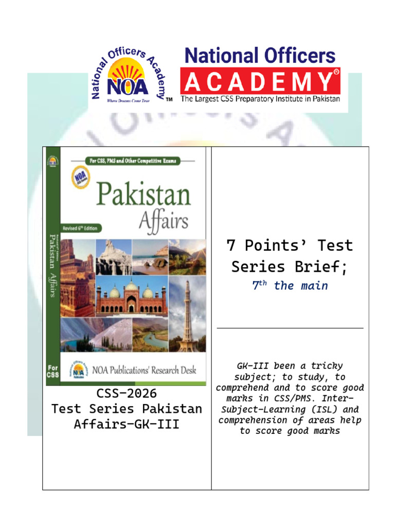 CSS 2026 Test Series: Pakistan Affairs Guide | PDF | Pakistan ...