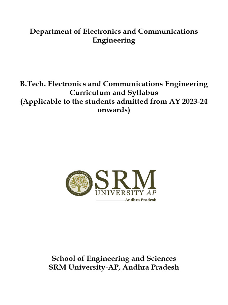 B.Tech Electronics & Communications Syllabus 2023 | PDF | Thought ...