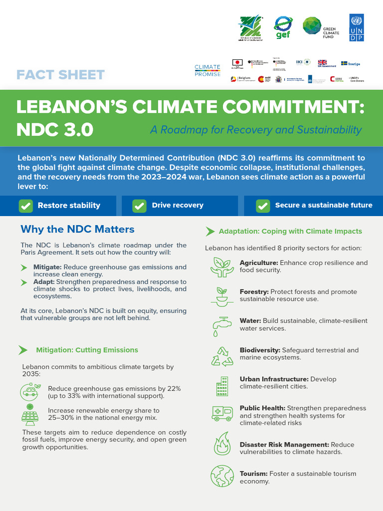 Lebanon's NDC 3.0: Climate Action Plan | PDF | Climate Resilience ...