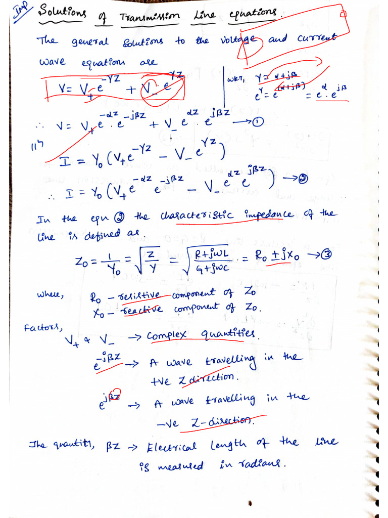 Solutions of TX Line Equations | PDF