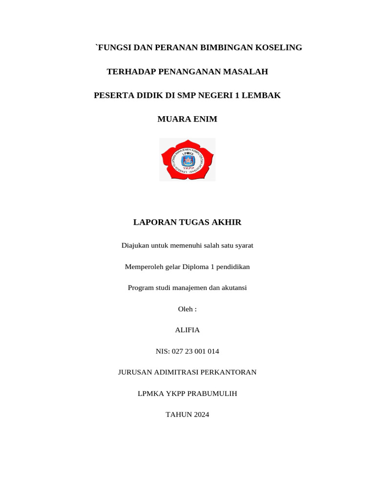 Fungsi Dan Peranan Bimbingan Koseling | PDF