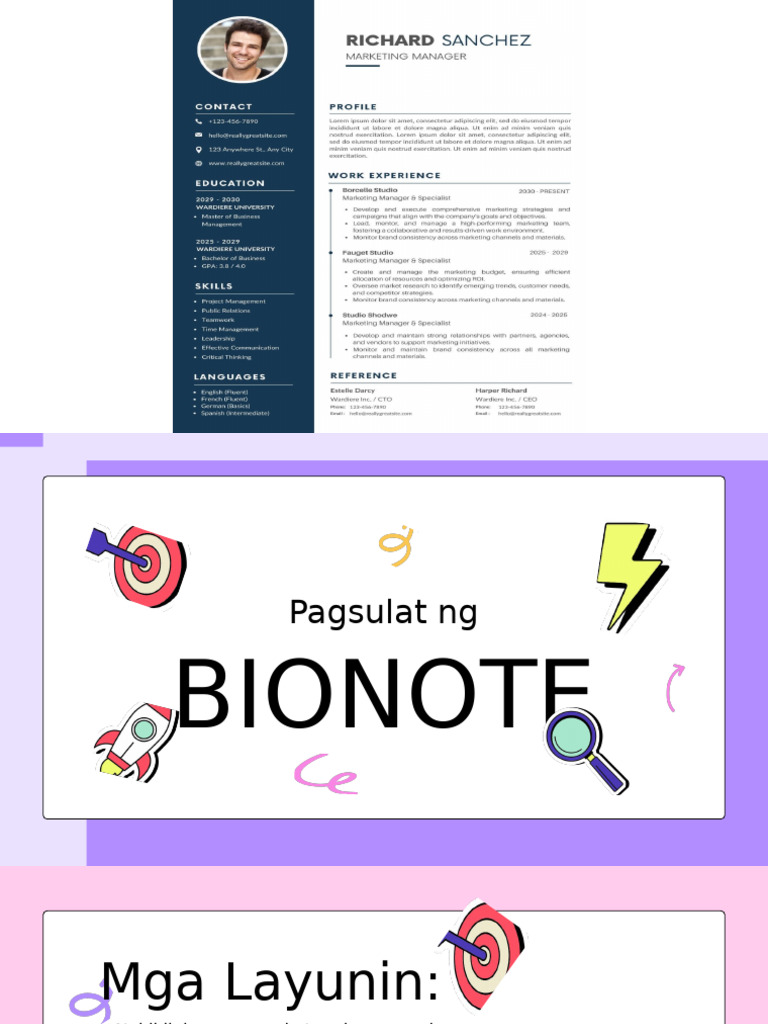 ARALIN 4 Pagsulat NG Bionote | PDF
