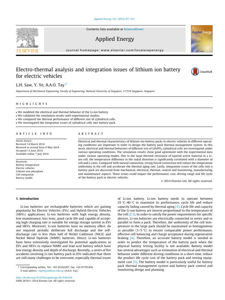 Lithium-Ion Battery Thermal Analysis | PDF | Lithium Ion Battery ...