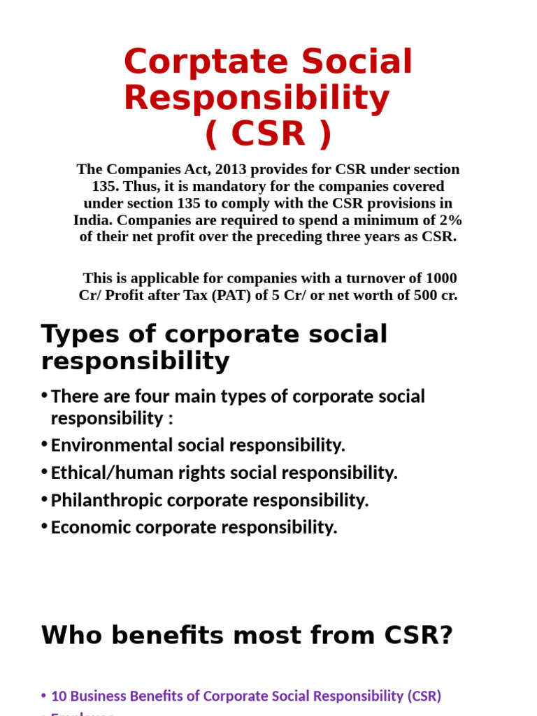 Understanding CSR in India: Key Insights | PDF | Corporate Social ...