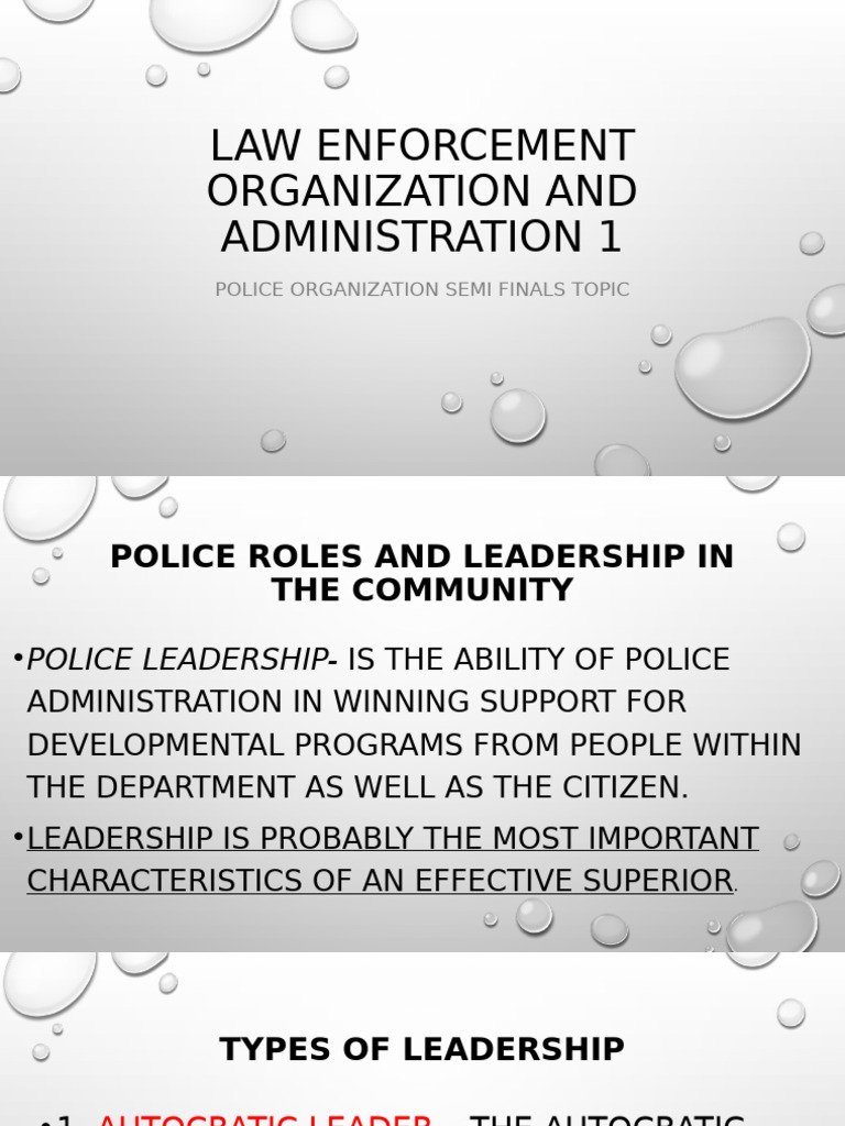 Police Leadership and Organization Overview | PDF | Sergeant | Lieutenant