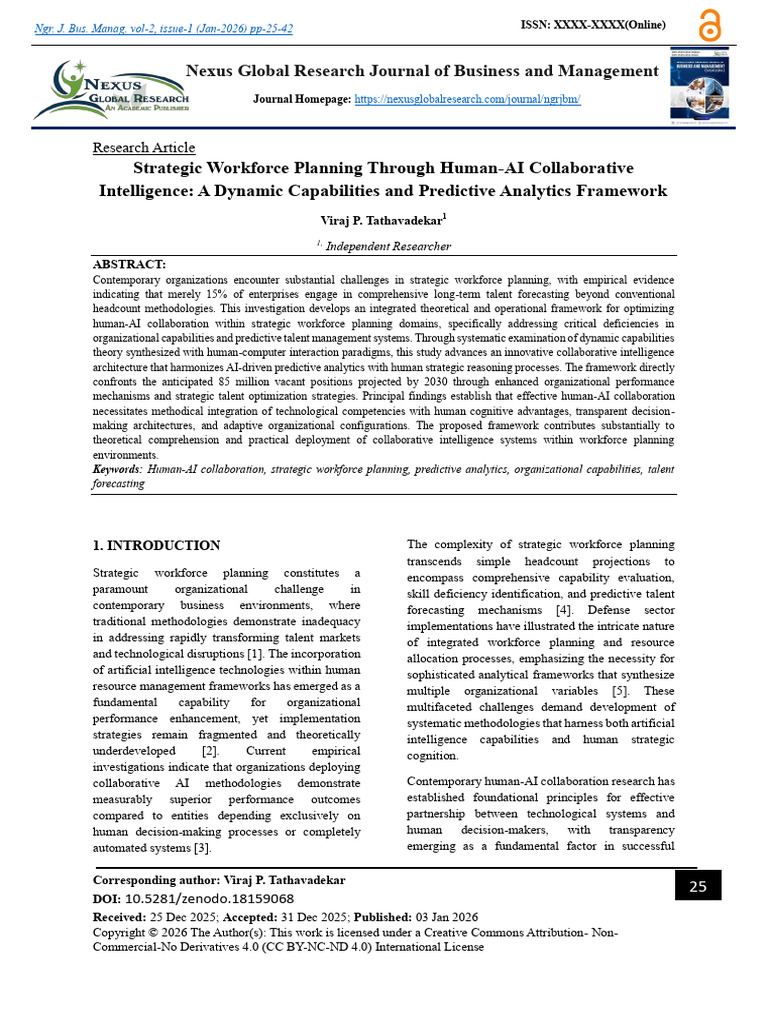 Strategic Workforce Planning Through Human AI Collaborative ...