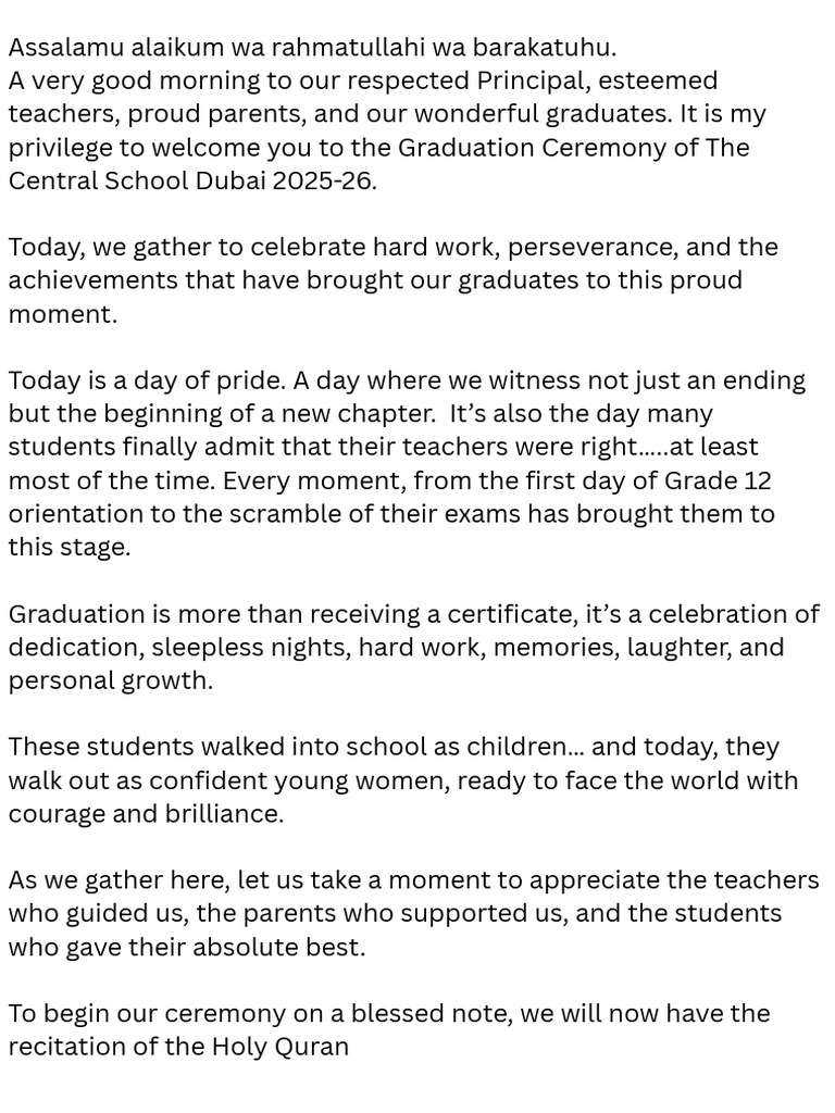 Graduation Ceremony 2025-26 Overview | PDF