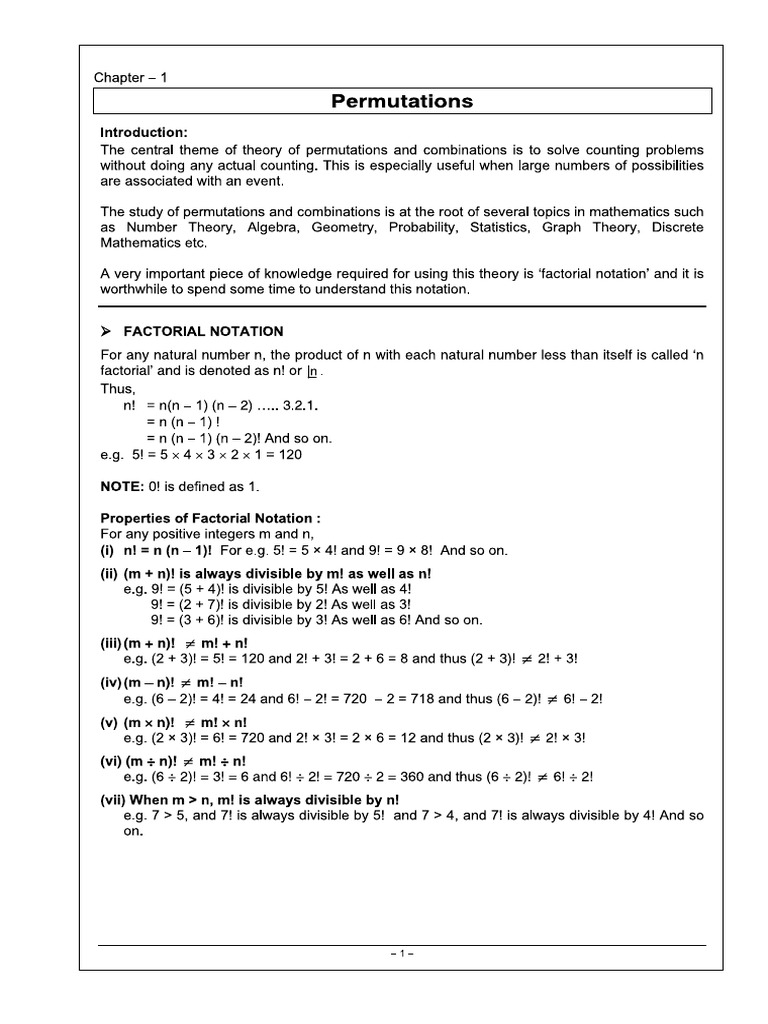 Permutations Book | PDF