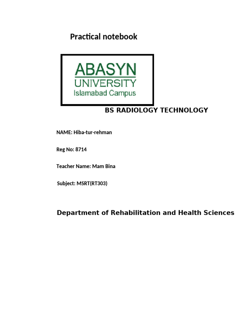 List of Practicle (1) .Docx 2 | PDF | Ct Scan | Medical Imaging
