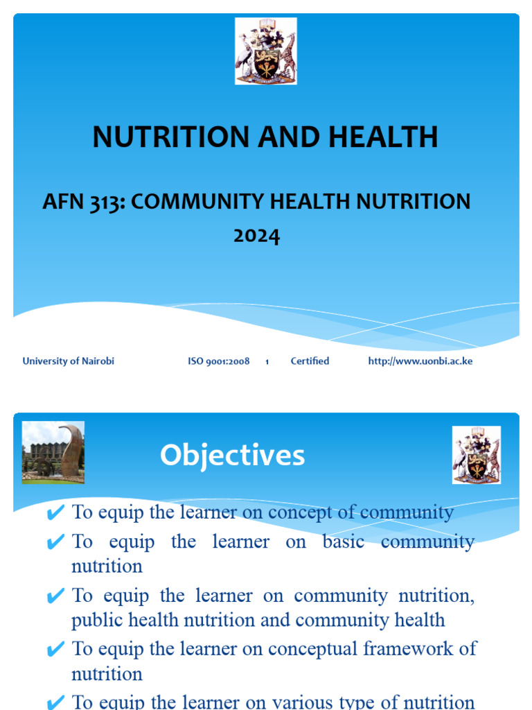 Community Health Nutrition Overview | PDF | Malnutrition
