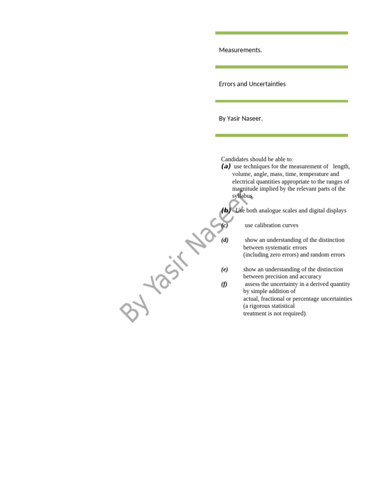 Measurements and Errors | PDF | Observational Error | Accuracy And ...