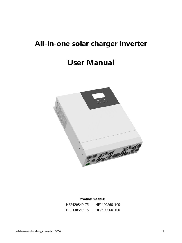 All-in-One Solar Charge Inverter Manual | PDF | Power Inverter ...