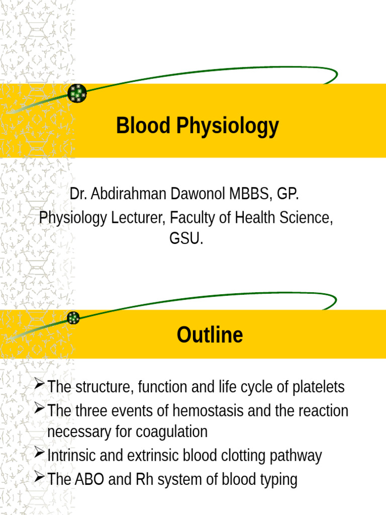 Blood Physiology: Hemostasis & Clotting | PDF | Coagulation | Blood Type
